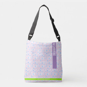 Floral Gepersonaliseerde naam & Monogram Crossbody Tas