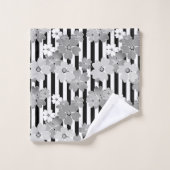 Floral, gestreept bad handdoek (Wasdoekje)