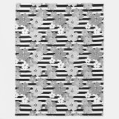 Floral, gestreept fleece deken (Voorkant)