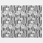 Floral, gestreept fleece deken (Voorkant (Horizontaal))