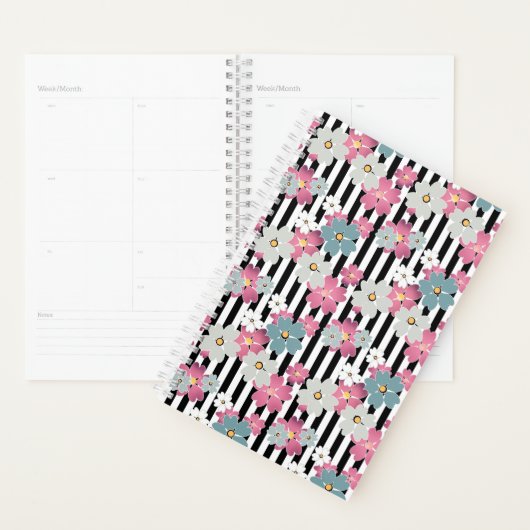 Floral, gestreept planner (Display)