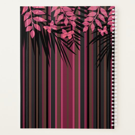 Floral, gestreept, retro planner (Achterkant)