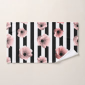 Floral gestript minimalistisch modern patroon bad handdoek (Handdoek)