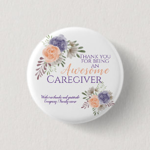 Floral Geweldige zorgverlener appreciatie Ronde Button 3,2 Cm