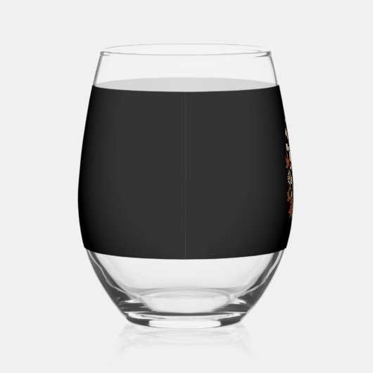 Floral Ghost Fall Boho Halloween Wijnglas Zonder Voet (Rechts)