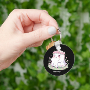 Floral Ghost Halloween kostuum voor meisjes vrouwe Sleutelhanger