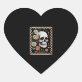 Floral Ghost Herfst Boho Halloween 2 Hart Sticker (Voorkant)