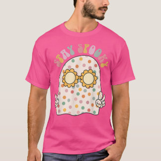 Floral Ghost Retro Groovy Blijf spoky Fun T-shirt