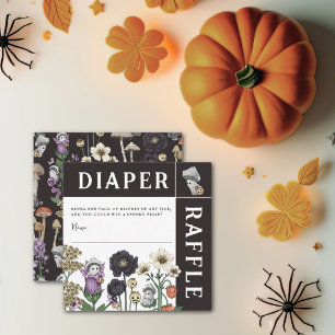 Floral Ghosts Halloween Baby shower Luier Raffle Informatiekaartje