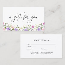 Floral Gift Certificate Card for Small Businesses