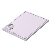 Floral Gift Notitieblok met aangepaste naam  Paars (Gedraaid)