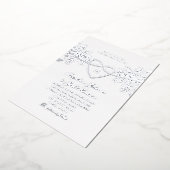 Floral Gilded Silver Wedding Folie Uitnodiging (Gedraaid)