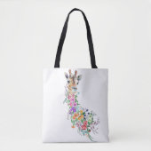 Floral Giraffe Canvas tas (Voorkant)