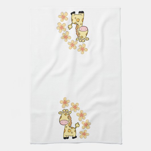 Floral Giraffe Kitchen Hand Towel Theedoek (Verticaal)