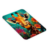 Floral Giraffe Portrait-9319 Magneet (Rechterzijde)
