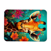 Floral Giraffe Portrait-9319 Magneet (Horizontaal)