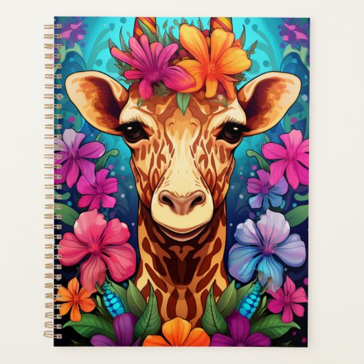 Floral Giraffe Portrait-9322 Planner (Voorkant)