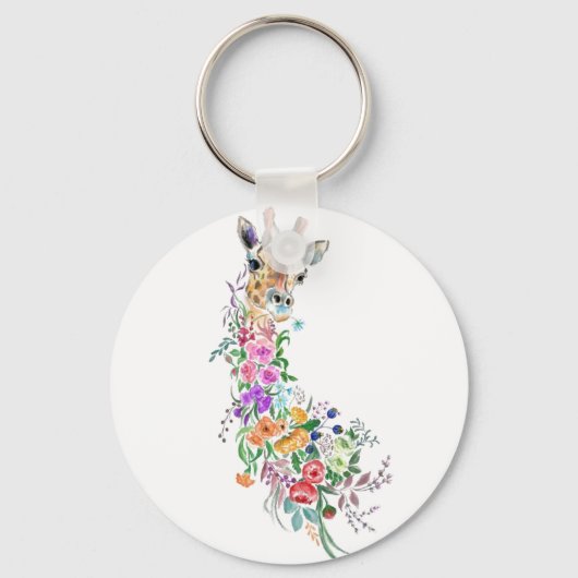 Floral Giraffe Sleutelhanger (Voorkant)