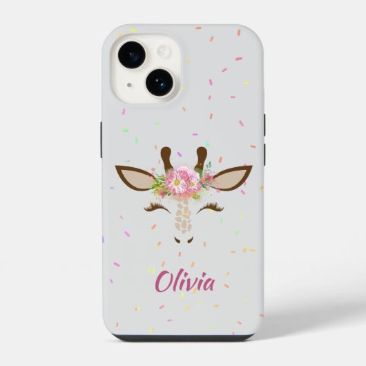 Floral Giraffe Sprinkles Kind iPhone Hoesje (Achterkant)