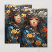 Floral Girl Kaart (Voorkant / Achterkant)