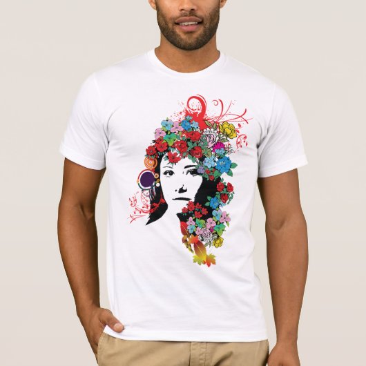 Floral Girl Mannen T-Shirt (Voorkant)