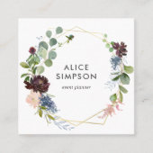Floral Girly Elegant Vierkante Visitekaartje (Voorkant)