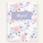 Floral Girly Modern Name Spiral Notitieboek (Voorkant)