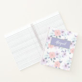 Floral Girly Nom moderne Carnet spiral (Intérieur)