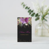 Floral Glitter Amethyst Visitekaartje (Staand voorkant)