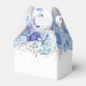 Floral Glitter Light Blue Happy Birthday Bedankdoosjes (Achterkant)