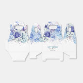 Floral Glitter Light Blue Happy Birthday Bedankdoosjes (Uitgevouwen)