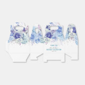 Floral Glitter Light Blue Happy Birthday Favor Box Bedankdoosjes (Uitgevouwen)