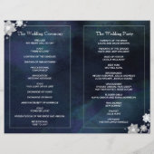 Floral Glitter Winter Wedding Bi Fold Programme (Achterkant)