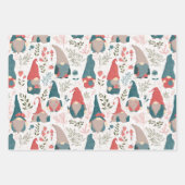 Floral Gnome 3-pack Gift Wrap Inpakpapier Vel (Voorkant)