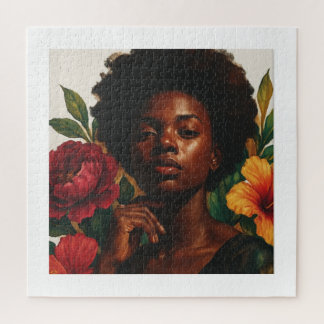 Floral Goddess Afrocentric Portrait Jigsaw Puzzle Legpuzzel