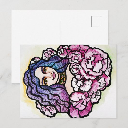 Floral Goddess Briefkaart (Voorkant / Achterkant)