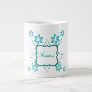 Floral Goddess Jumbo Mok, Blauwgroen Extra Grote Beker