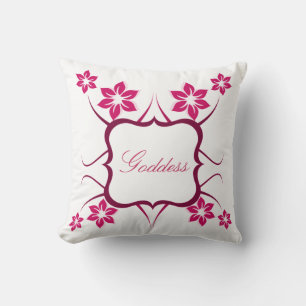Floral Goddess Pillow, Roze Kussen