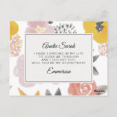 Floral Godmoeder Voorstel Kaart (Achterkant)