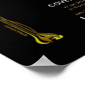 Floral Gold Black Alternative Wedding Certificate Poster (Hoek)