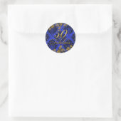 Floral Gold Blue 50 & Fabuleux Autocollant Anniver (Sac)