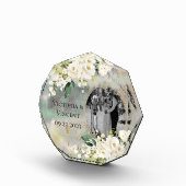 Floral Gold Botanical Cream Photo Names Wedding Fotoblokken (Rechts)