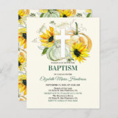 Floral & Gold/BUDGET- Baptism Invitation. (Voorkant / Achterkant)