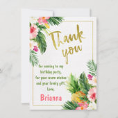 Floral Gold Calligraphie Carte de remerciements d' (Devant)