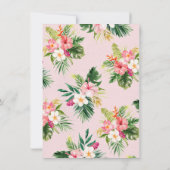 Floral Gold Calligraphy Luau Invitation d'annivers (Dos)