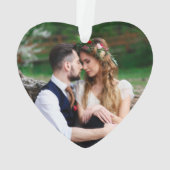 Floral Gold Eerste Kerstmis | Foto terug Ornament (achterkant)