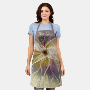 Floral Gold Eggplant Abstract Fractal Best Mama Schort