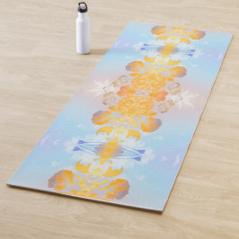 Floral Gold en Blue Third Eye totem Yogamat