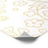 Floral Gold et White Énorme Affiche de bienvenue M (Coin)