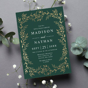 Floral Gold Faire-part de mariage victorien